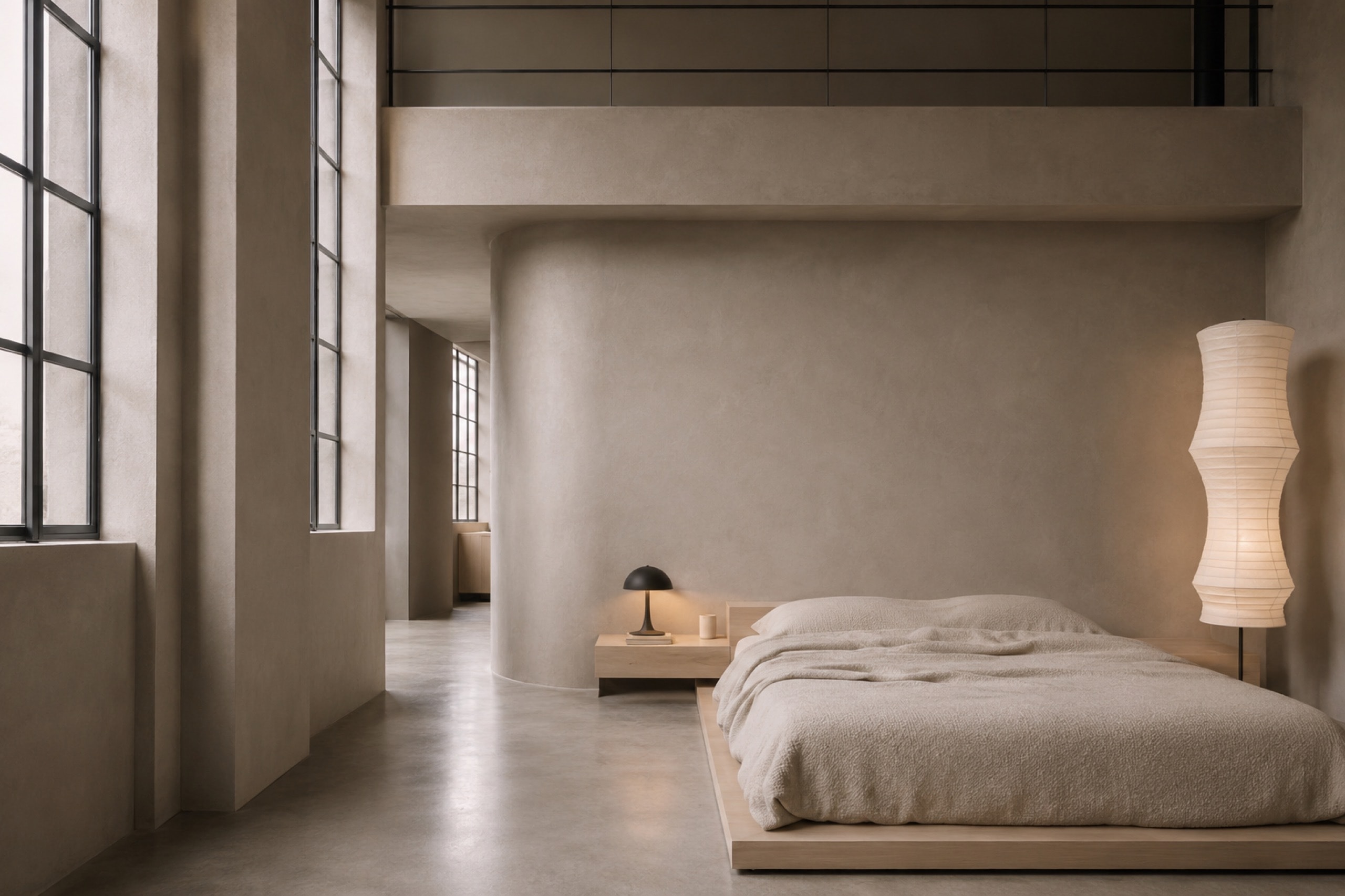 Plaster House bedroom